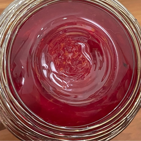 Robert Adamson Handblown Red Art Glass Thread Wrap 6” Dome Large Votive Vase - Picture 10 of 16